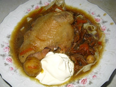 Курино-грибной суп-лапша