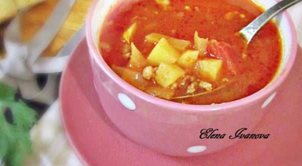 Густой томатный суп с фаршем, пошаговый рецепт с фото