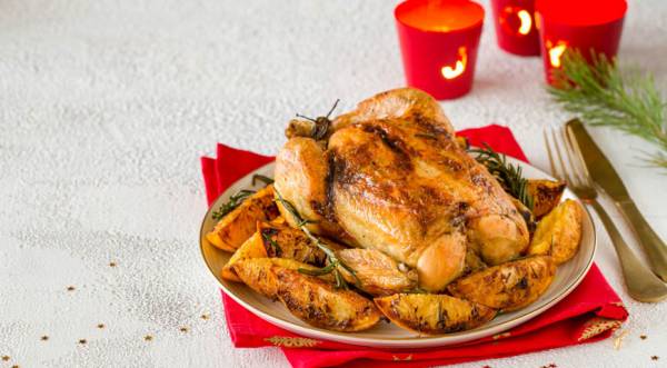 Новогодняя запеченная курица с ароматным маслом, пошаговый рецепт с фото