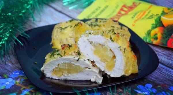 Куриные кармашки с ананасами, пошаговый рецепт с фото