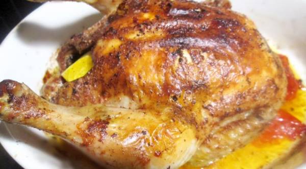 Курица, запеченная с лимонами и  аджикой, пошаговый рецепт с фото